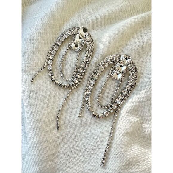 Glamorous sparkly rhinestone statement earrings ￼ - Picture 3 of 5